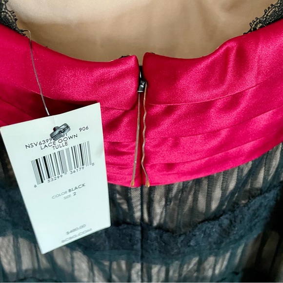 NWT BCBG Floor length red and black tulle gown size 2 - Picture 11 of 13